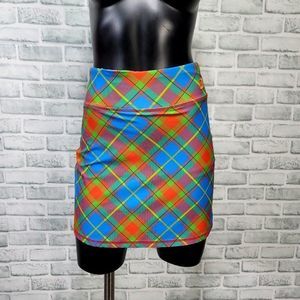 Loudmouth Womens XXS Stretchy Golf Skort Skirt Bright Colorful‎ Plaid Athletic